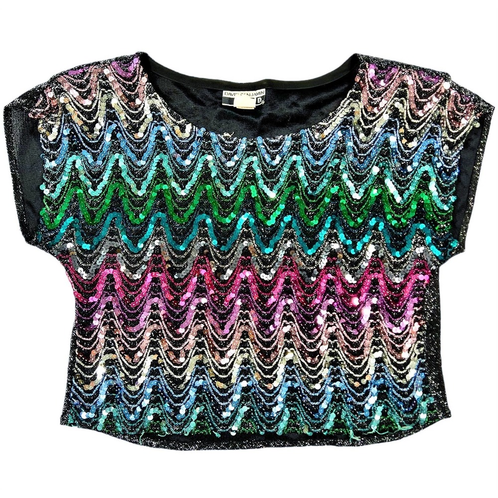 Vintage 80’s David Benjamin Sequin Crop Top